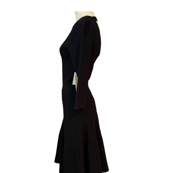 ISSA London Black Ribbed Dress Medium (UK large) - Picture 4 of 10